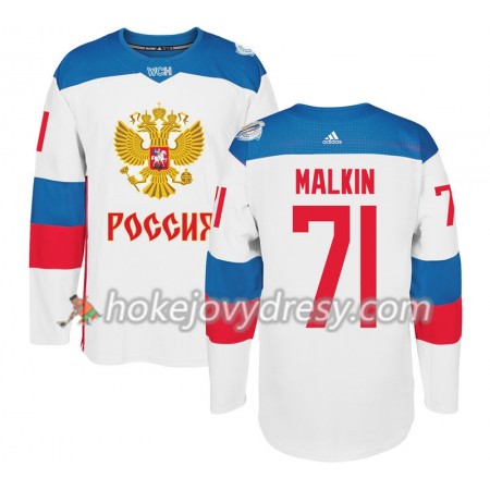 Pánské Hokejový Dres Rusko Evgeni Malkin 71 Světový pohár v ledním hokeji 2016 Bílá Premier